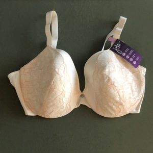 Just My Size White Floral Bra